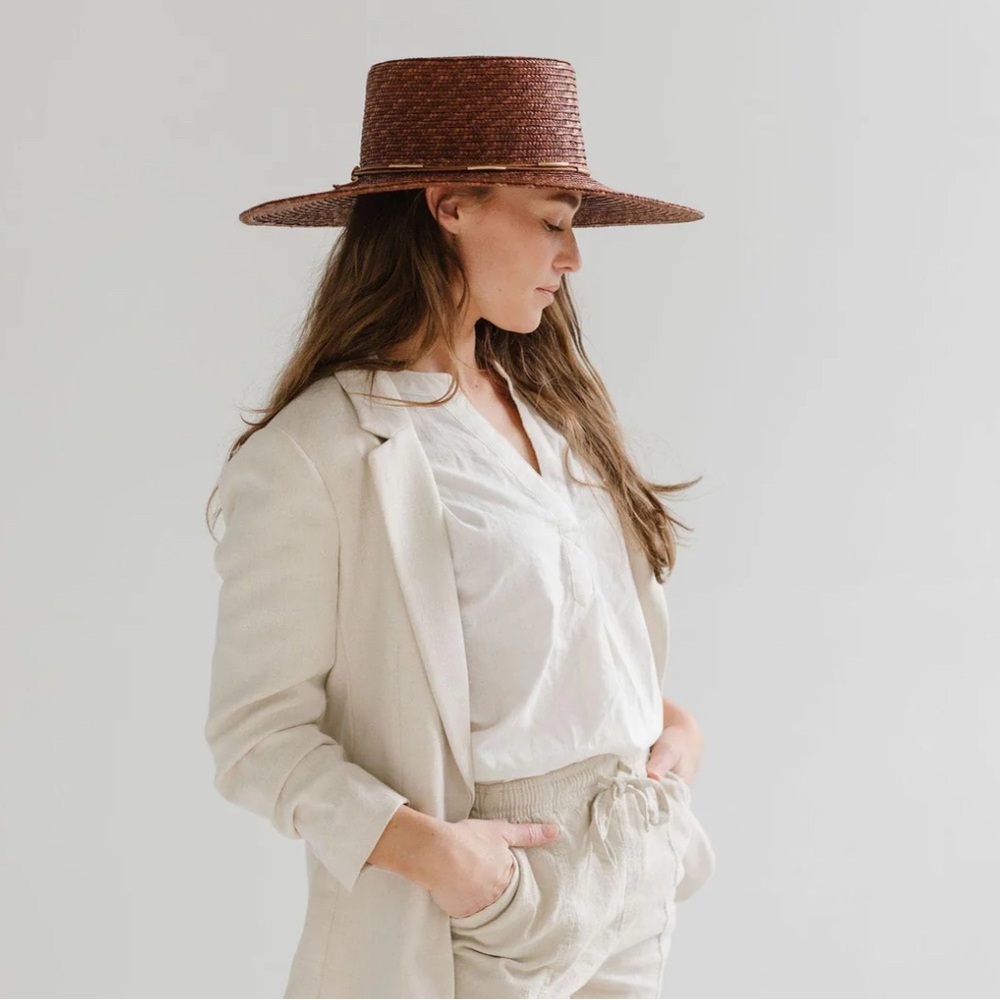 GIGI PIP Rich Brown Straw Hat